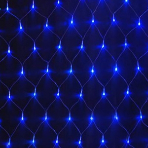 LED 200구 네트전구 (2mX0.9m)투명선/청색 (H330253-1)점멸/무점멸 겸용 (5조연결가능)